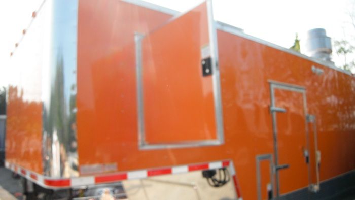 Concession Trailer 8.5'x34' Food BBQ Vending Event Gooseneck (Orange) Restroom