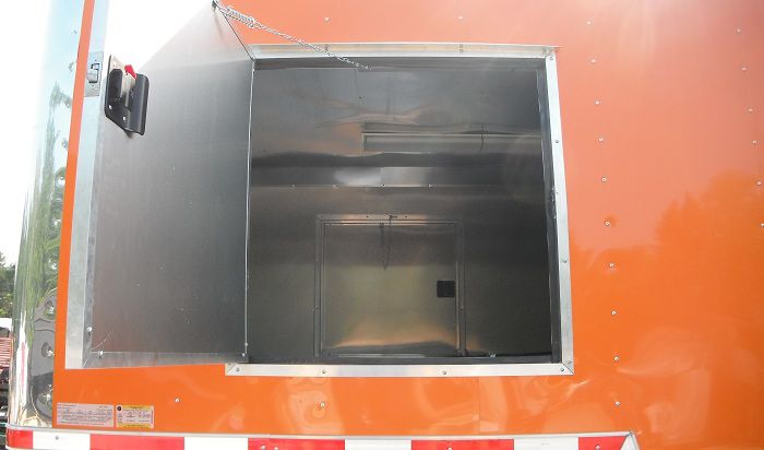 Concession Trailer 8.5'x34' BBQ Smoker Catering Food Event (Orange) Restroom