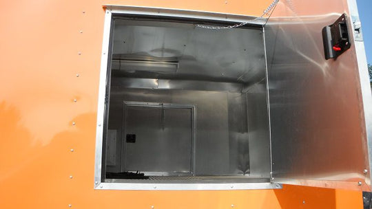 Concession Trailer 8.5'x34' BBQ Smoker Catering Food Event (Orange) Restroom