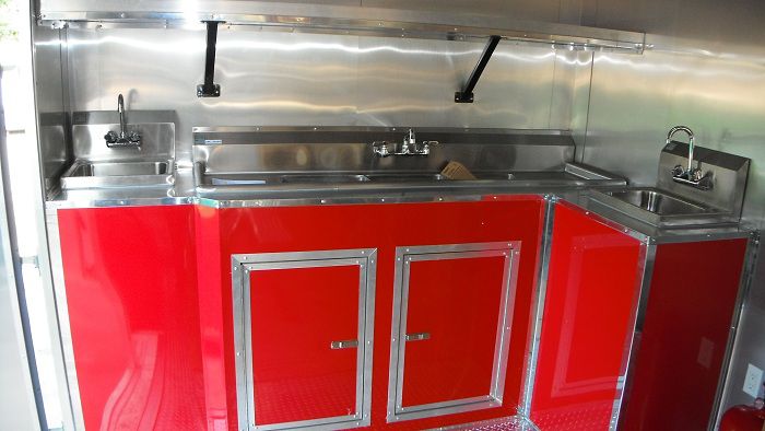 Concession Trailer 8.5'x48' Red Gooseneck