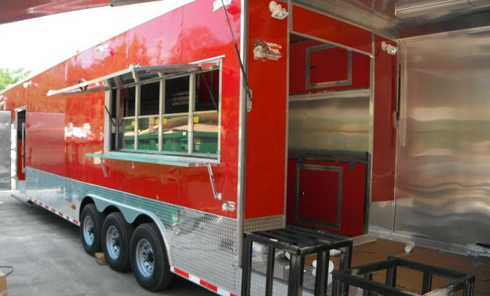 Concession Trailer 8.5'x48' Red Gooseneck