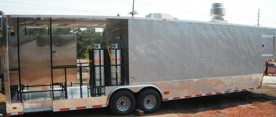 Concession Trailer 8.5' x 38' Silver Gooseneck Food Vending Event Catering