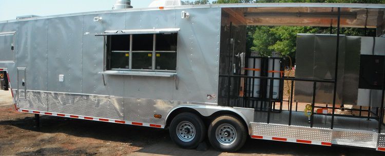 Concession Trailer 8.5' x 38' Silver Gooseneck Food Vending Event Catering