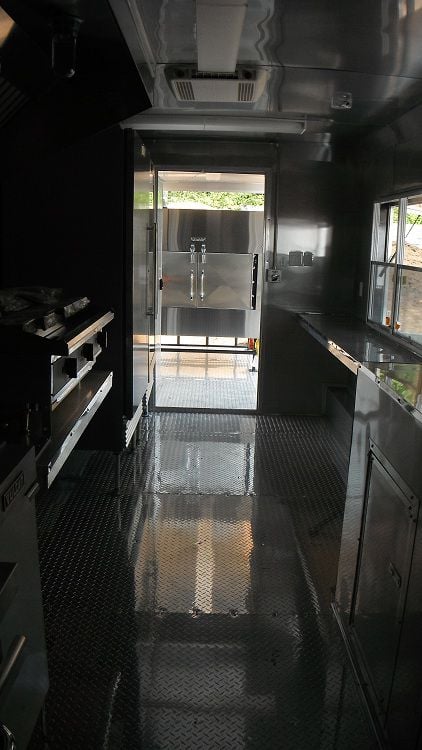 Concession Trailer 8.5' x 38' Silver Gooseneck Catering