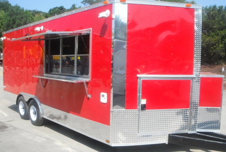 Concession Trailer 8.5'x19' Red - Catering Food Vending Event