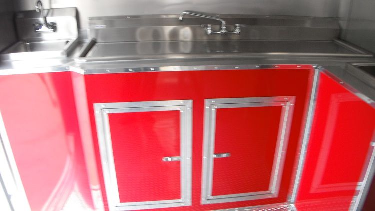 Concession Trailer 8.5'x48' Gooseneck Catering BBQ Smoker Event (Red)