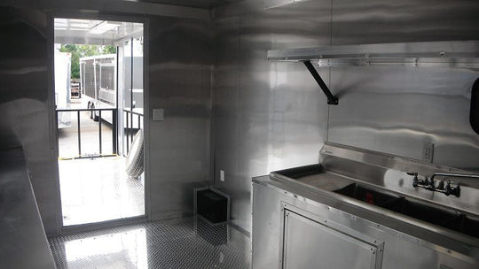 Concession Trailer 8.5' x 26' Indigo Blue - BBQ Smoker Food Vending