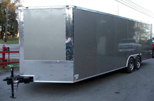 Enclosed Trailer 8.5'x24' Silver - Car Motorcycle Cargo Hauler Storage - SLE Equipment - 2
