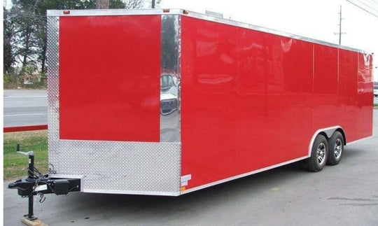 Enclosed Trailer 8.5'x24' Red - Motorcycle Car Bike Hauler Storage - SLE Equipment - 1