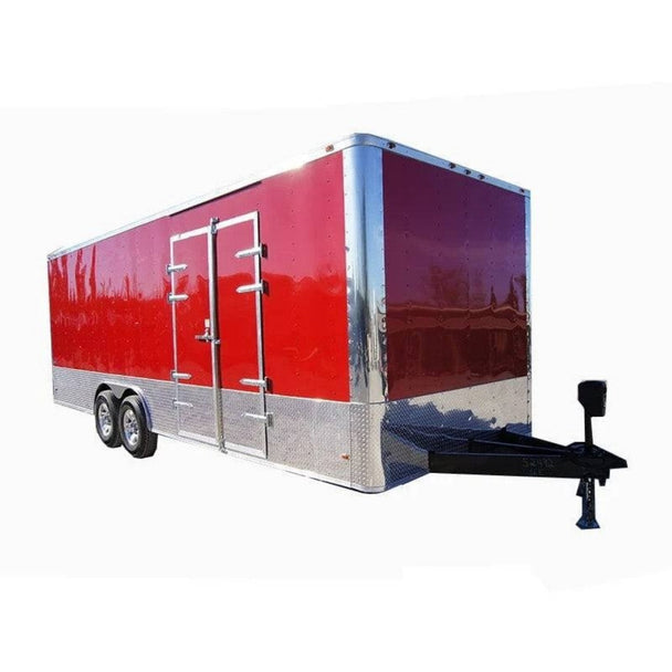 Enclosed Trailer 8.5' x 24' Red Equipment Hauler (2) 7,000 lb Axles Storage - SLE Equipment - 1