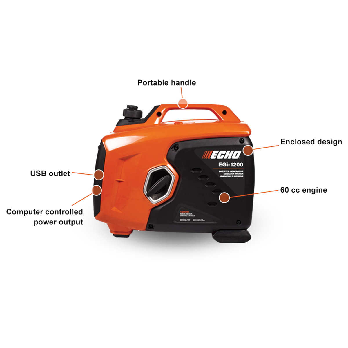 Echo EGI-1200 Inverter Generator 1200W 60cc