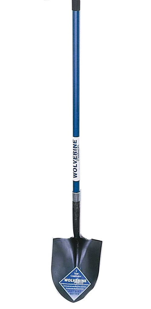 Wolverine FL100 Round Point Shovel 48" Fiberglass Handle