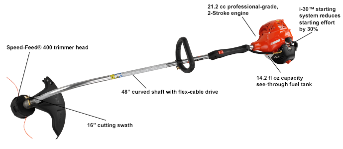 Echo GT-225SF 16" Cut 48" Curved Shaft 21.2cc