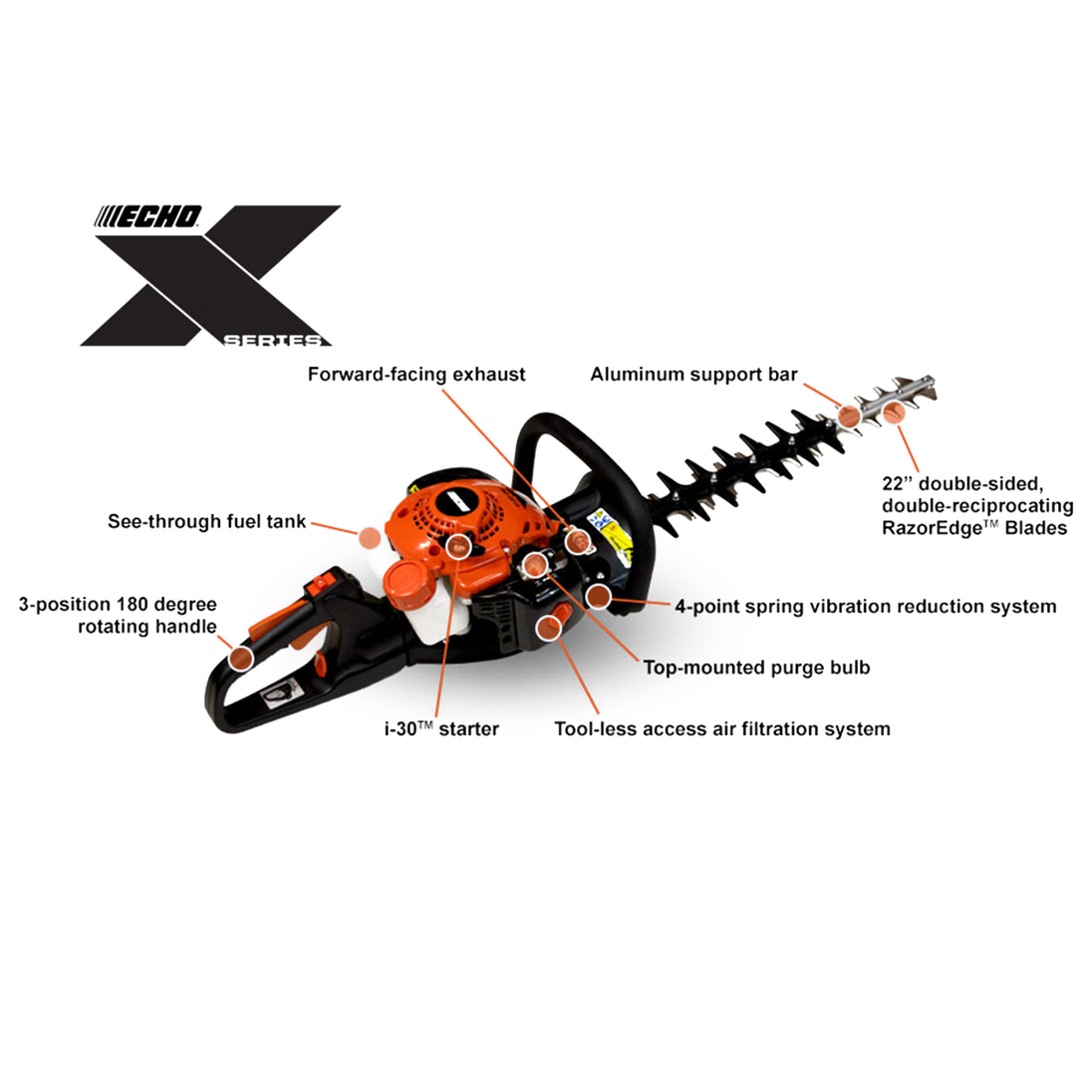 Echo X-Series HC-2210 22" Hedge Trimmer 21.2cc