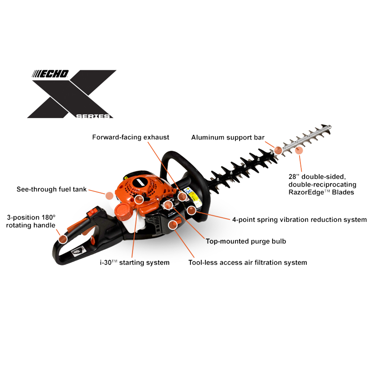 Echo X-Series HC-2810 28" Hedge Trimmer 21.2cc