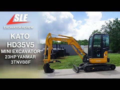 Kato HD35V5 Mini Excavator 8082lbs 23HP Yanmar Diesel Closed Cab