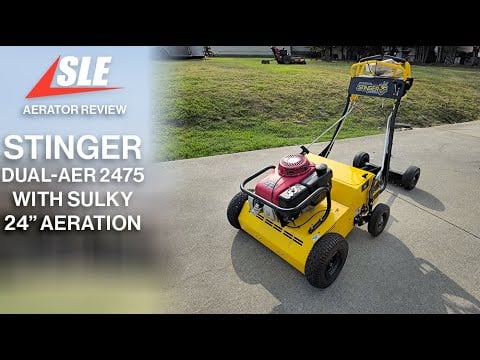 Stinger Dual-AER 2475 24" Walk Behind Lawn Aerator and Sulky