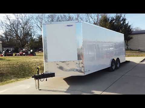 Enclosed Trailer 8.5' x 20' White Side Angled View