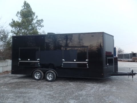 8.5' x 20' Black Concession Food Trailer