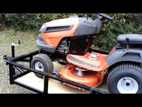 Husqvarna YTH1942 Lawn Tractor with a 5x10 Utility Trailer