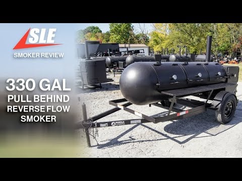 BBQ Smoker 330 Gallon Trailer Pull Behind with Wood Cage