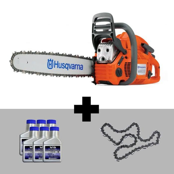 Husqvarna 455 Rancher Chainsaw 20" w/ 6 - Pack Oil & Extra Chain - SLE Equipment - 1