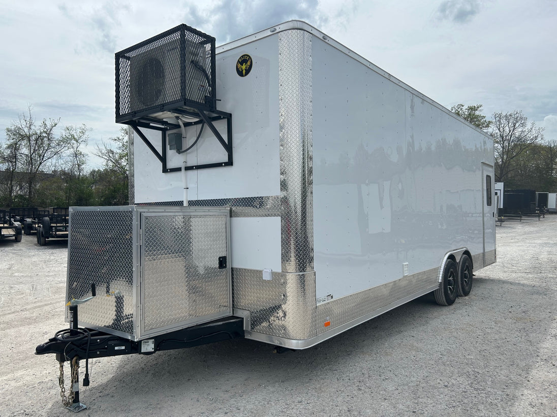 8.5' X 24' White Custom Office and Marketing Concession Trailer - SLE Equipment - 3