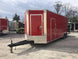 8.5' x 28' Victory Red Porch Style Enclosed Trailer Storage - SLE Equipment - 8