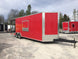 8.5' x 28' Victory Red Porch Style Enclosed Trailer Storage - SLE Equipment - 1