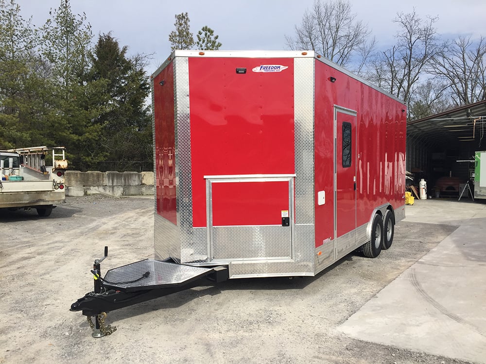 8.5' x 18' Victory Red Ice Cream Concession Trailer