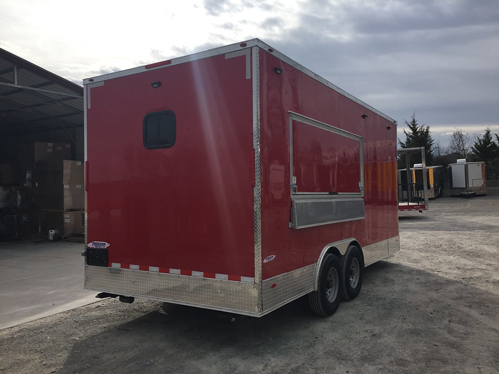 8.5' x 18' Victory Red Ice Cream Concession Trailer