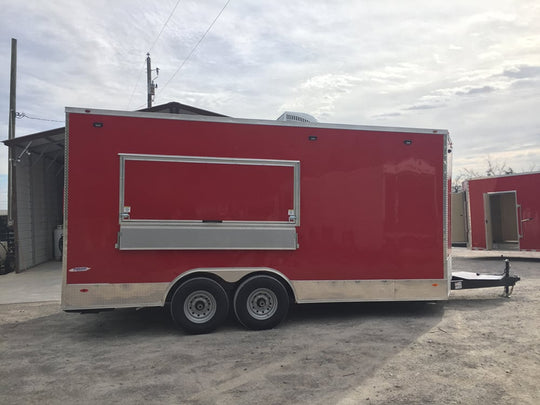 8.5' x 18' Victory Red Ice Cream Concession Trailer