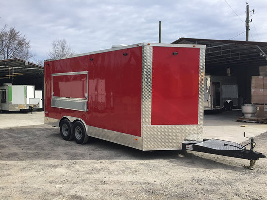 8.5' x 18' Victory Red Ice Cream Concession Trailer