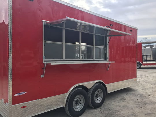 8.5' x 18' Victory Red Ice Cream Concession Trailer