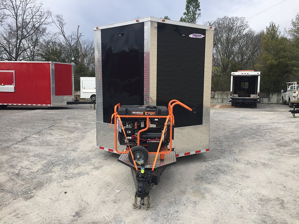 8.5 x 32 Black Porch Style Concession Food Trailer