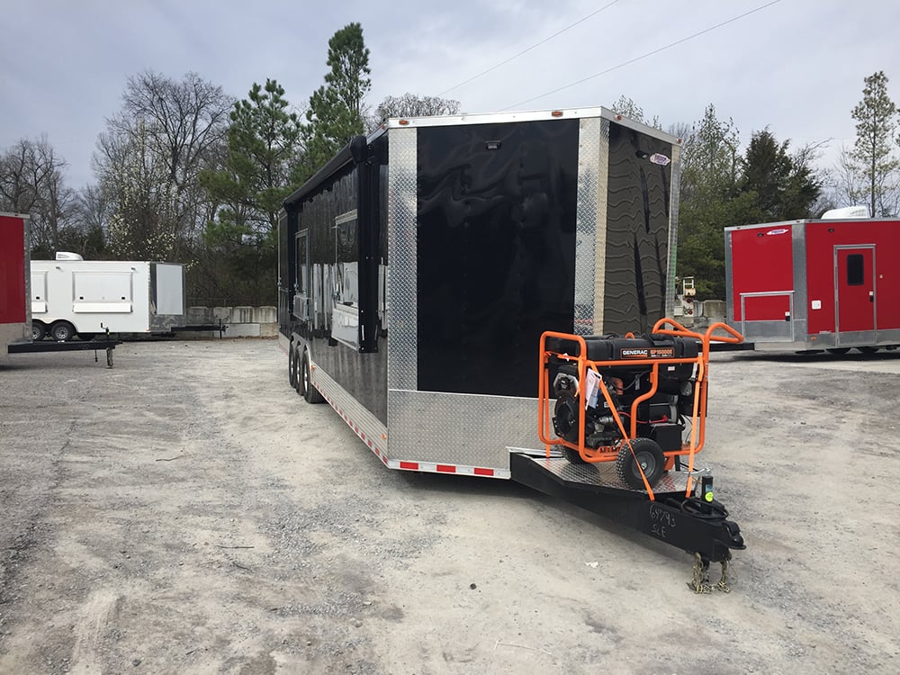 8.5 x 32 Black Porch Style Concession Food Trailer