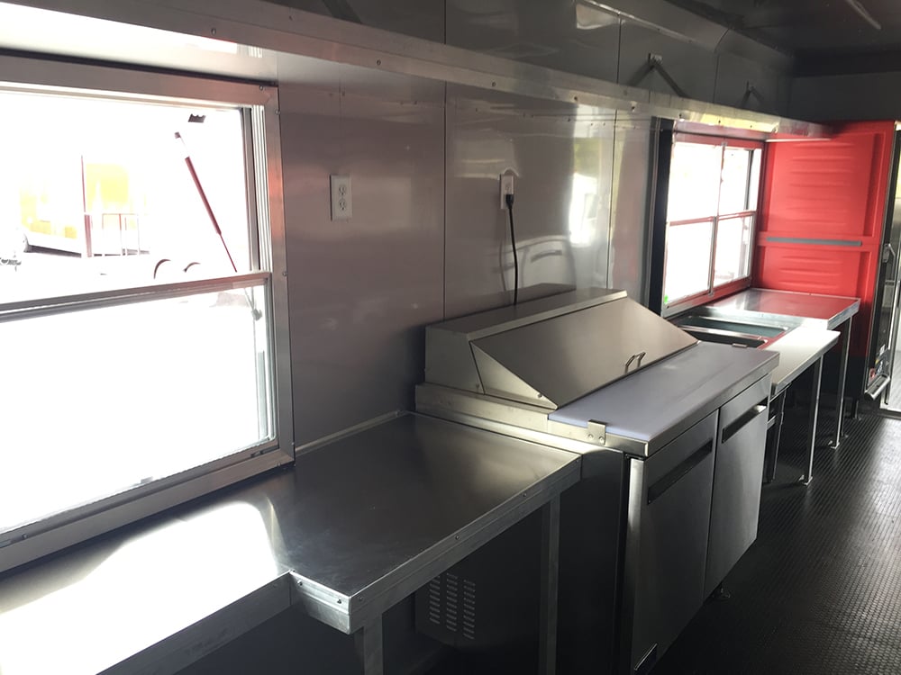 8.5 x 32 Black Porch Style Concession Food Trailer