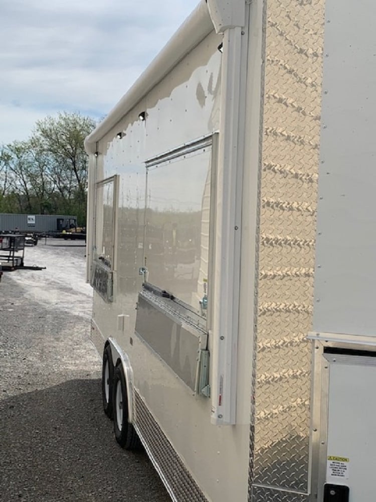 8.5' x 20' White V-Nose Concession Trailer