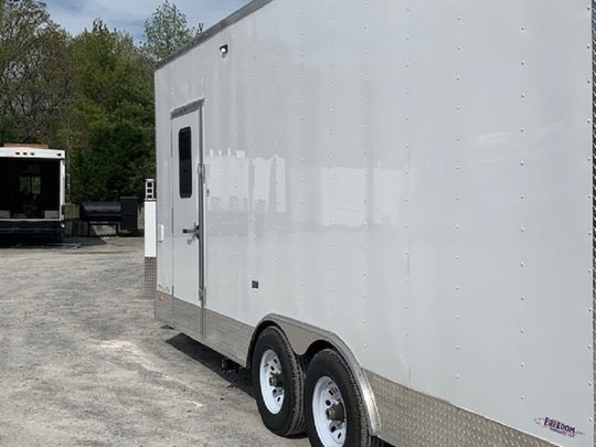 8.5' x 20' White V-Nose Concession Trailer