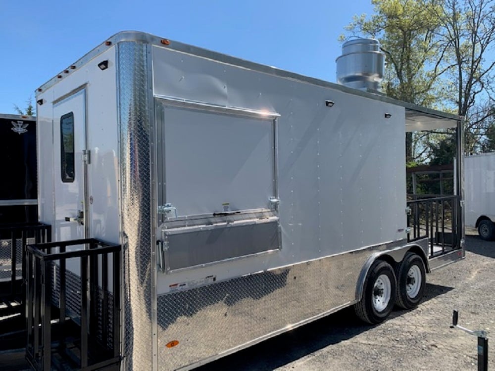 8.5 x 20 White Concession Food Pizza Trailer