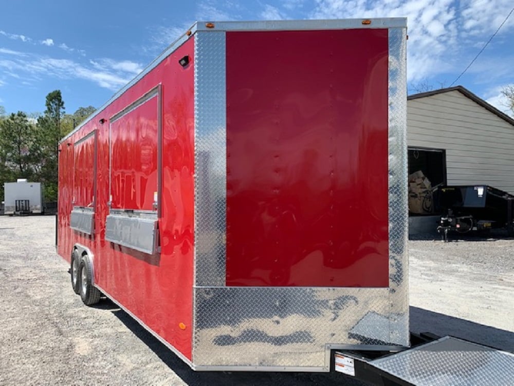 8.5 x 24 Red Food Concession Trailer