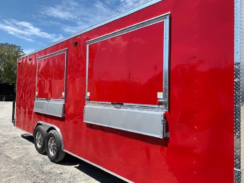 8.5 x 24 Red Food Concession Trailer