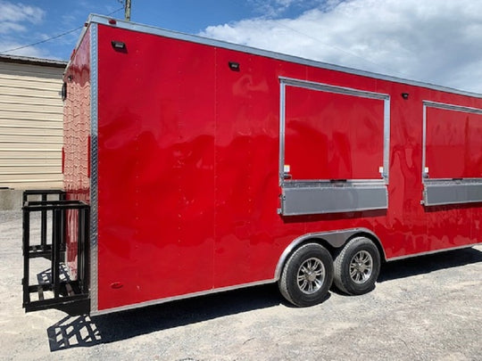 8.5 x 24 Red Food Concession Trailer