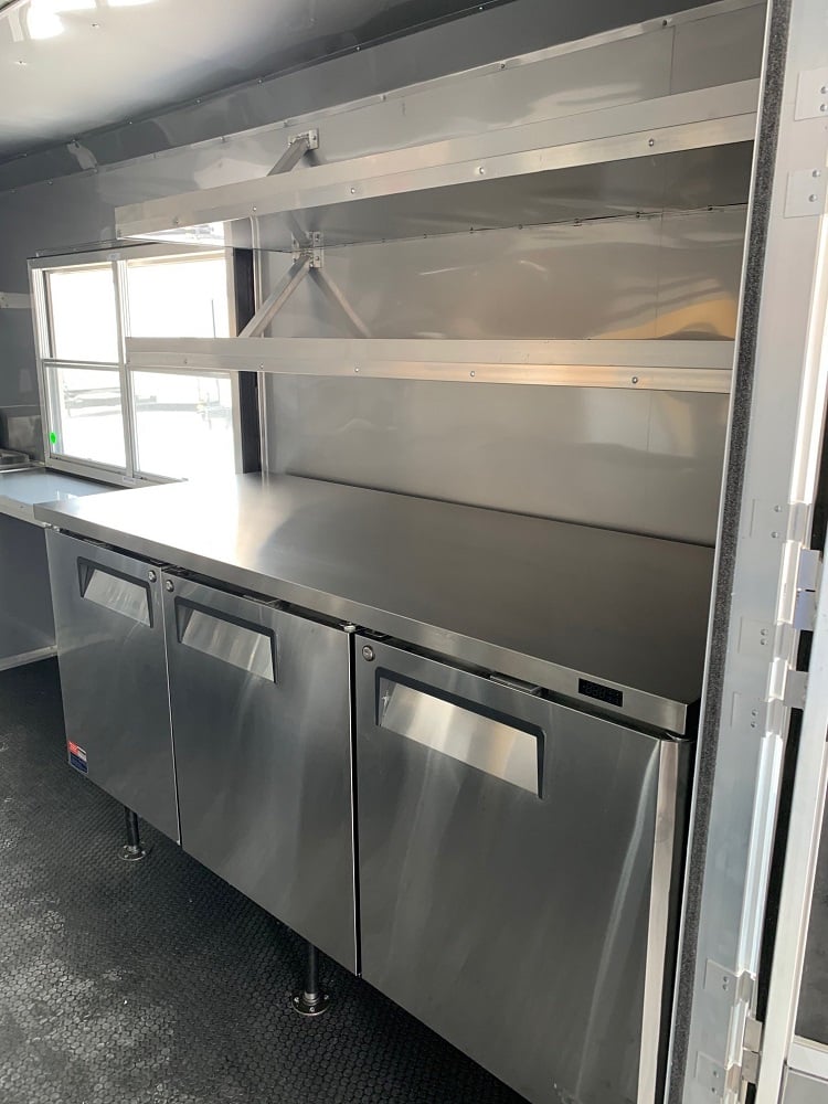 8.5 x 24 Porch Style Black Food Concession Trailer