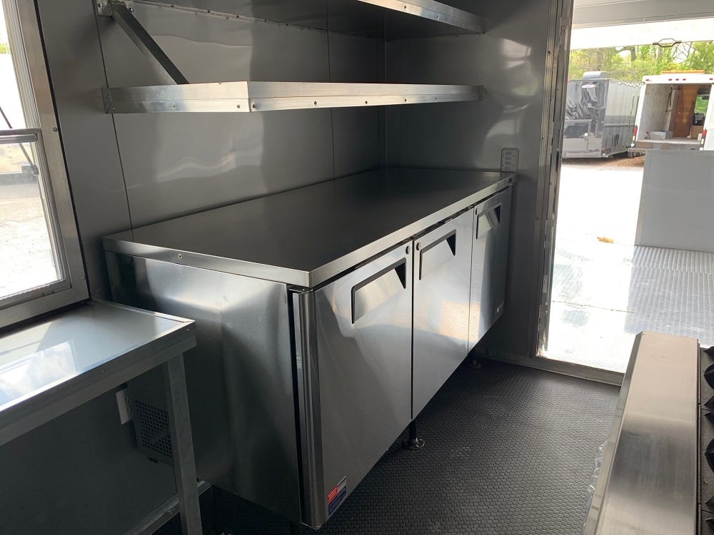 8.5 x 24 Porch Style Black Food Concession Trailer