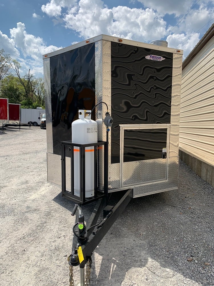 8.5 x 24 Porch Style Black Food Concession Trailer