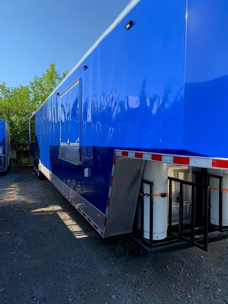 8.5' x 53' Cobalt Blue Gooseneck Concession Food Trailer