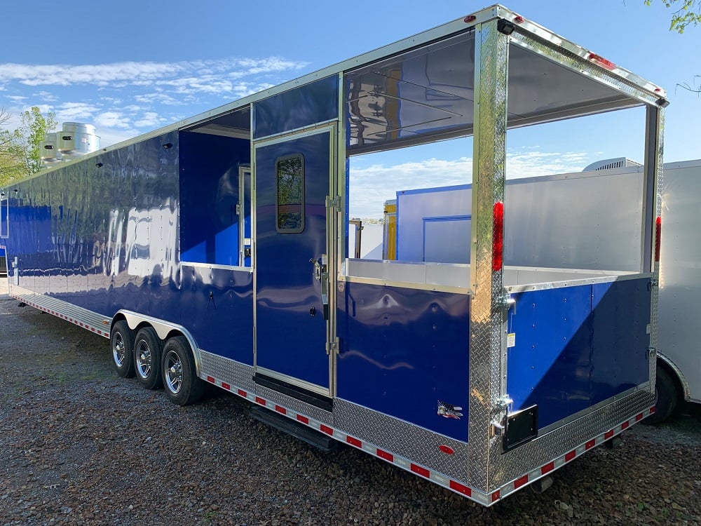 8.5' x 53' Cobalt Blue Gooseneck Concession Food Trailer