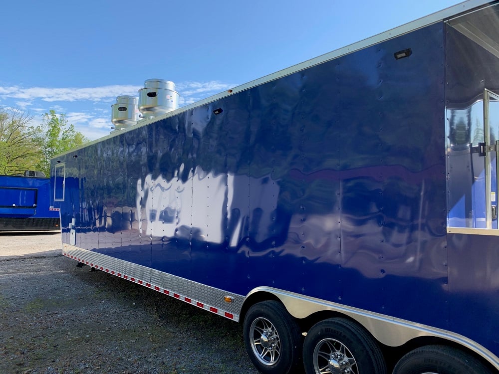 8.5' x 53' Cobalt Blue Gooseneck Concession Food Trailer