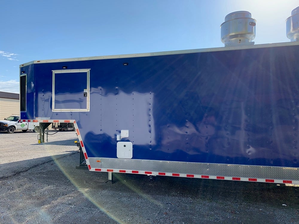 8.5' x 53' Cobalt Blue Gooseneck Concession Food Trailer